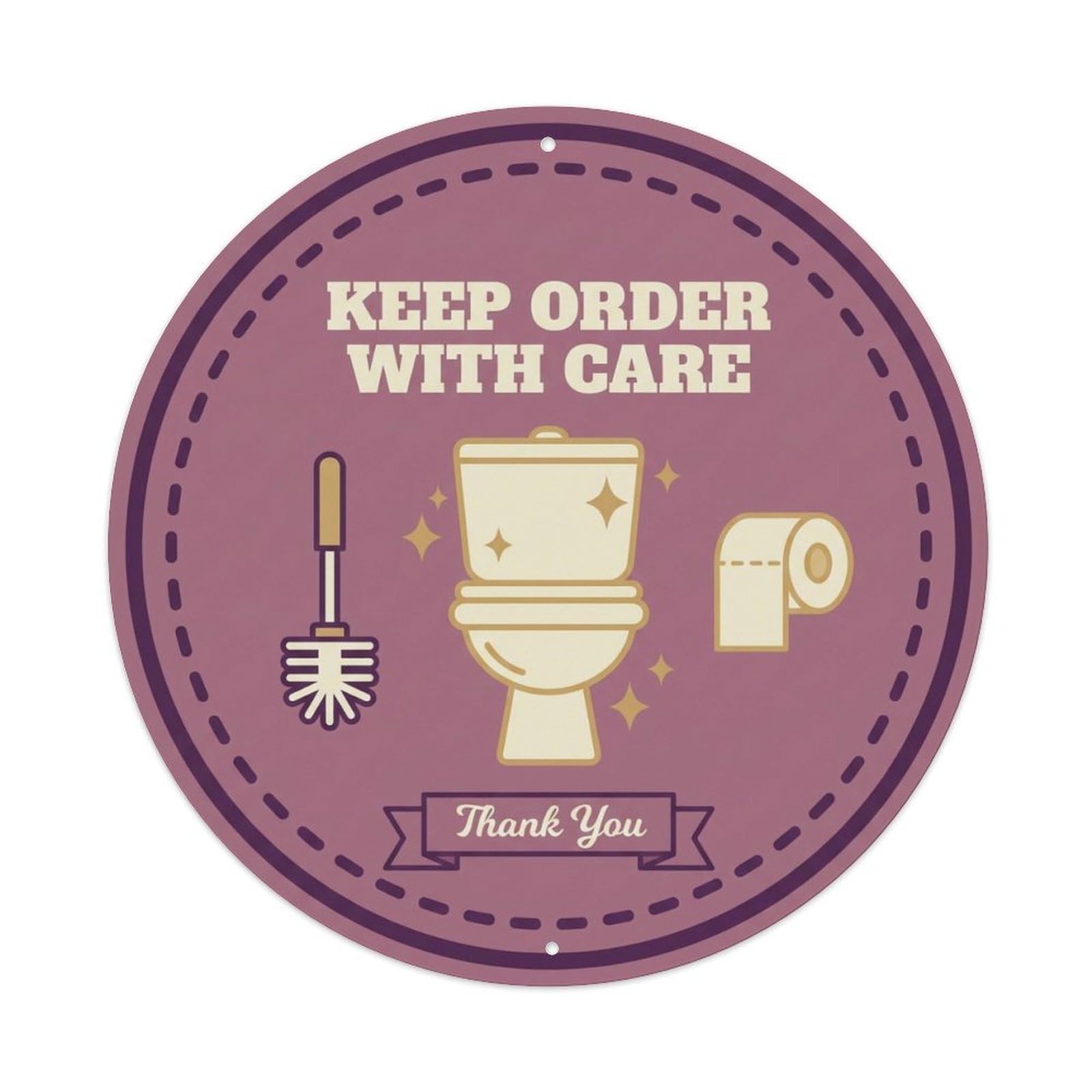 Toilet Clean Bathroom Reminder Keep Order With Care Metal Tin Sign
