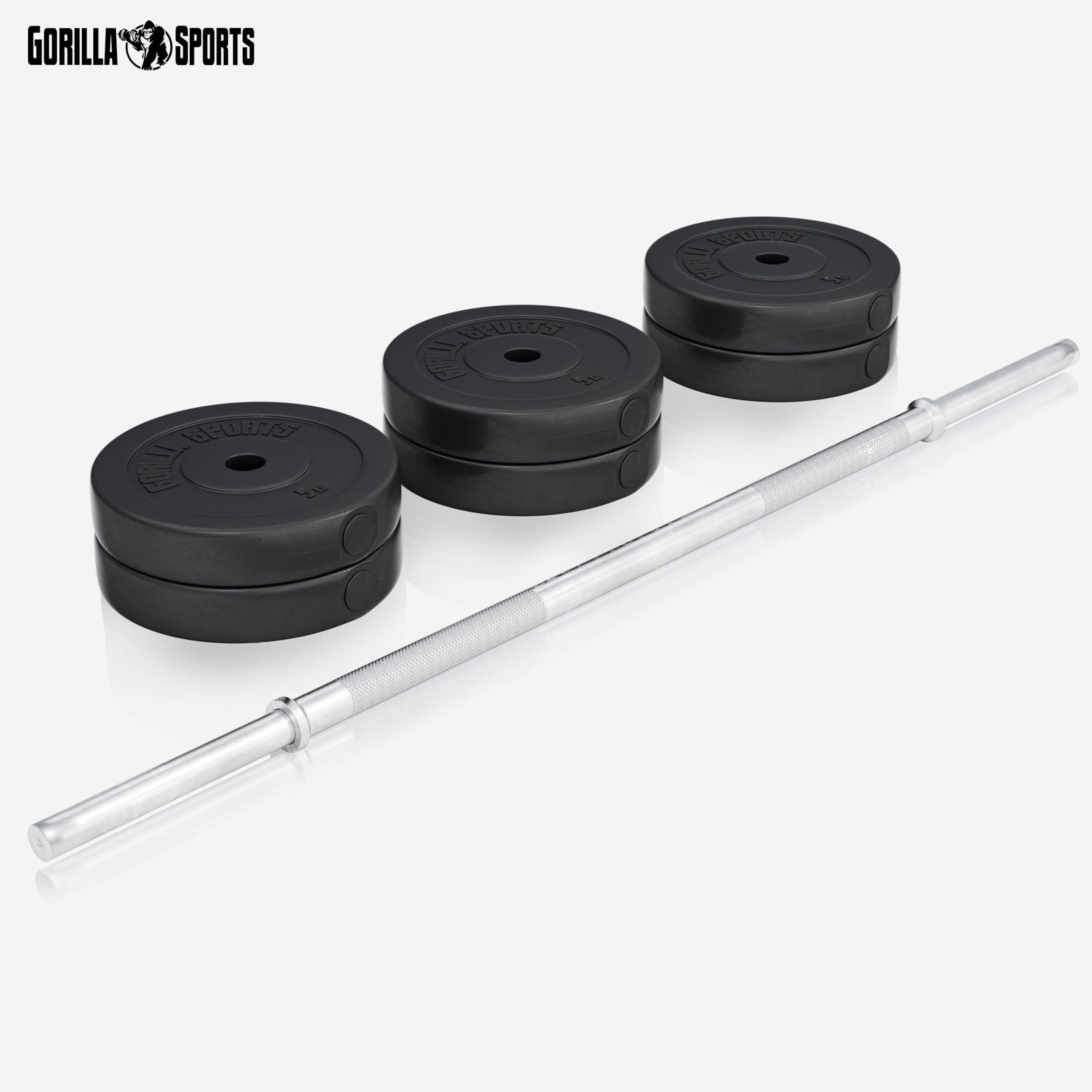 GORILLA SPORTS® Banc Musculation - Pliable, Réglable avec Support, Jeu de 38/70/100 kg, Robuste, Max 200kg, Noir/Blanc - Musculation Homme, Banc Pliable, Appareil, Home Gym, Sport, Machine