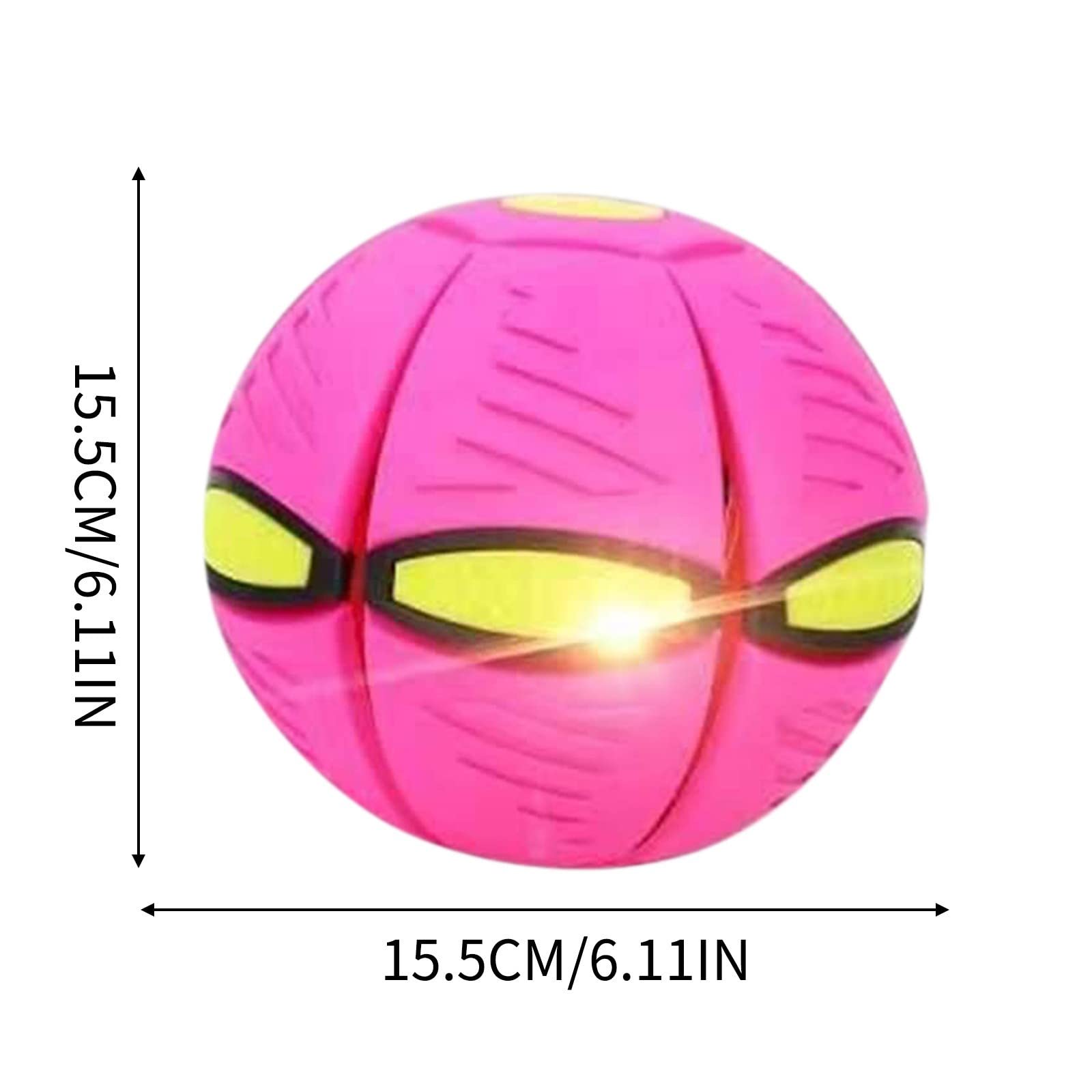 Pelota Saltarina Niños Gracioso Metaball Mágico, Platillo Volador Magic Metaball con 6 Luces, Children's Bouncing Ball para Interacción Entre Padres E Hijos (A01-Rojo(Versión con Seis Luces))