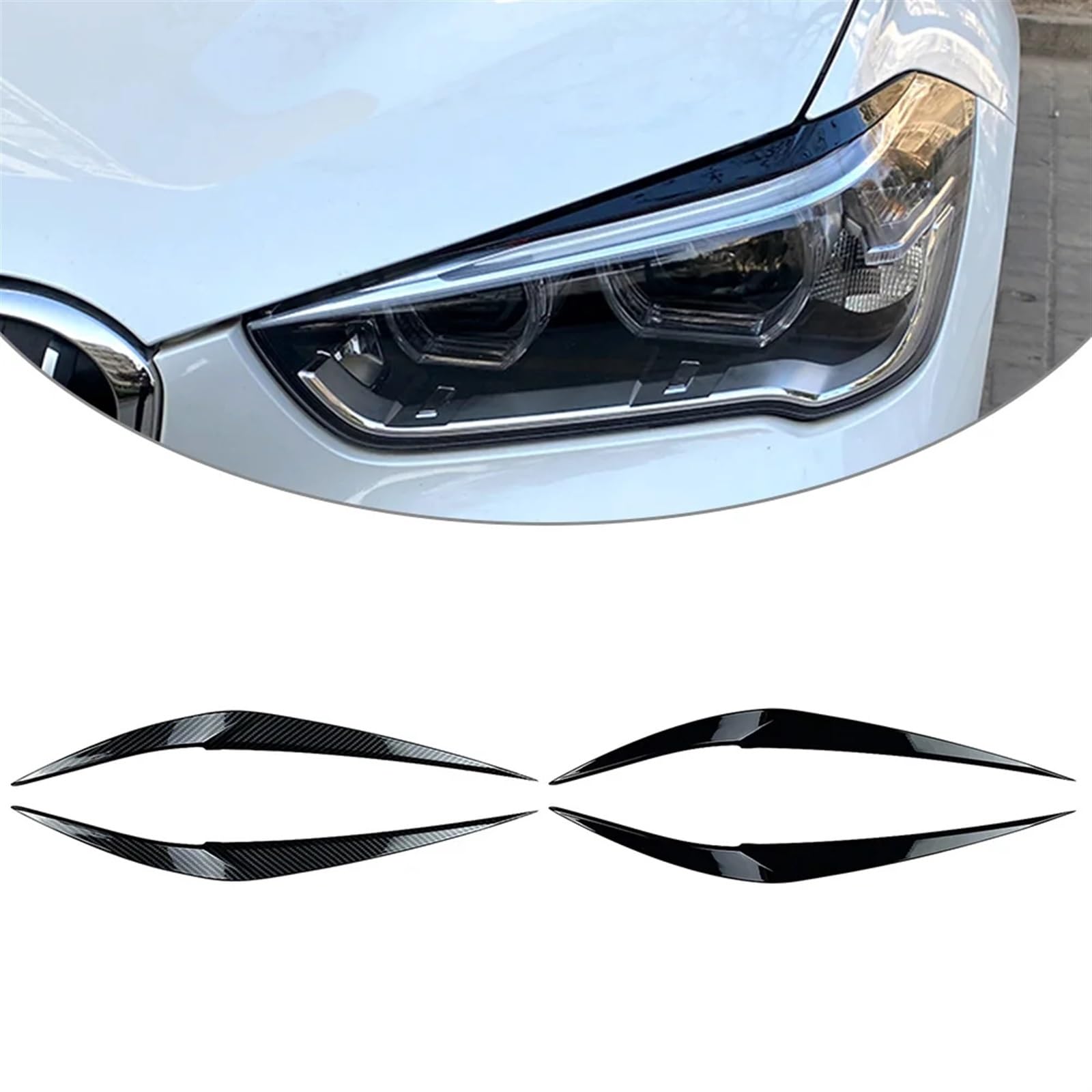 Paupières De Phare Avant Noires Brillantes Pour VW Golf 6 / NCS (2010-2018) - Lot De 2 Pièces En ABS - Décoratif & Protecteur - 2