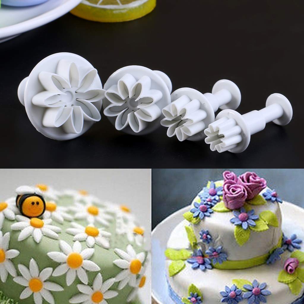 unknowns Stampo per Torta in plastica Margherita da 4 Pezzi Set per stampi per Biscotti al Cioccolato Stampo per Biscotti per Fondente