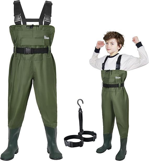 thumbnail image 2 of Kids Chest Waders For Toddler Children Youth Fishing Waders Wader Water Proof Waders For Boys Girls Size 3t 2 of 13