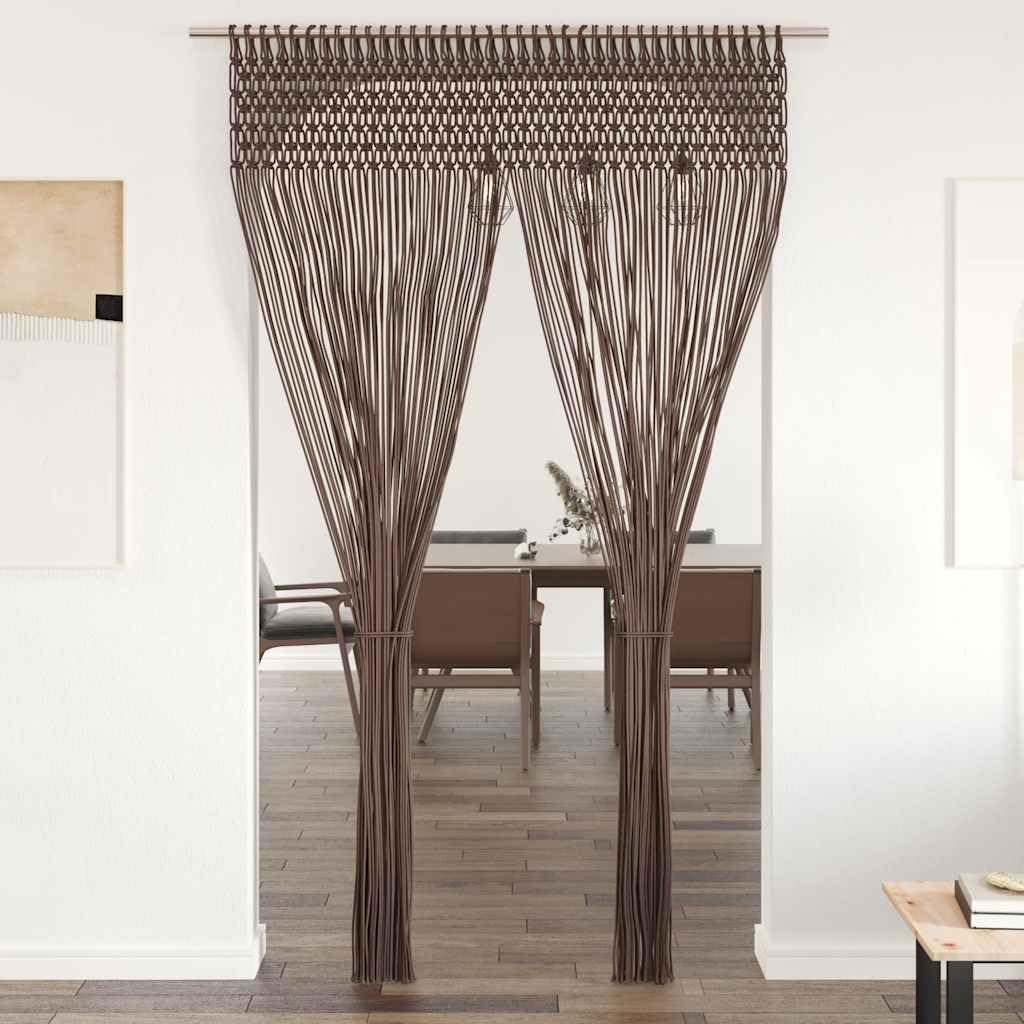 Rideau en macramé taupe 140 x 240 cm