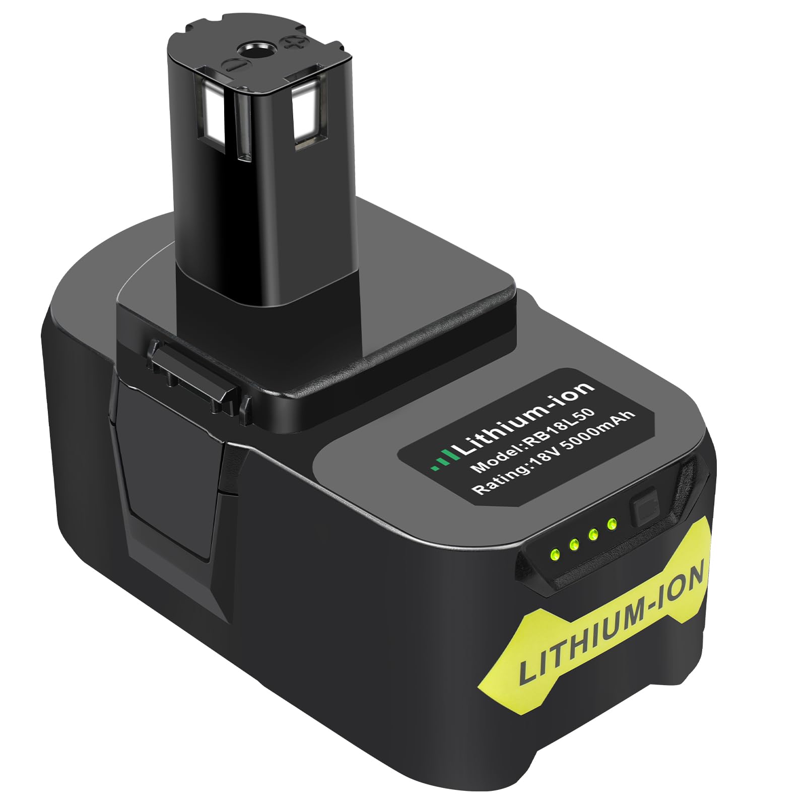 2 baterías de repuesto de 18 V y 5,0 Ah para baterías Ryobi de 18 V RB18L50 RB18L40 RB18L25 RB18L15 RB18L13
