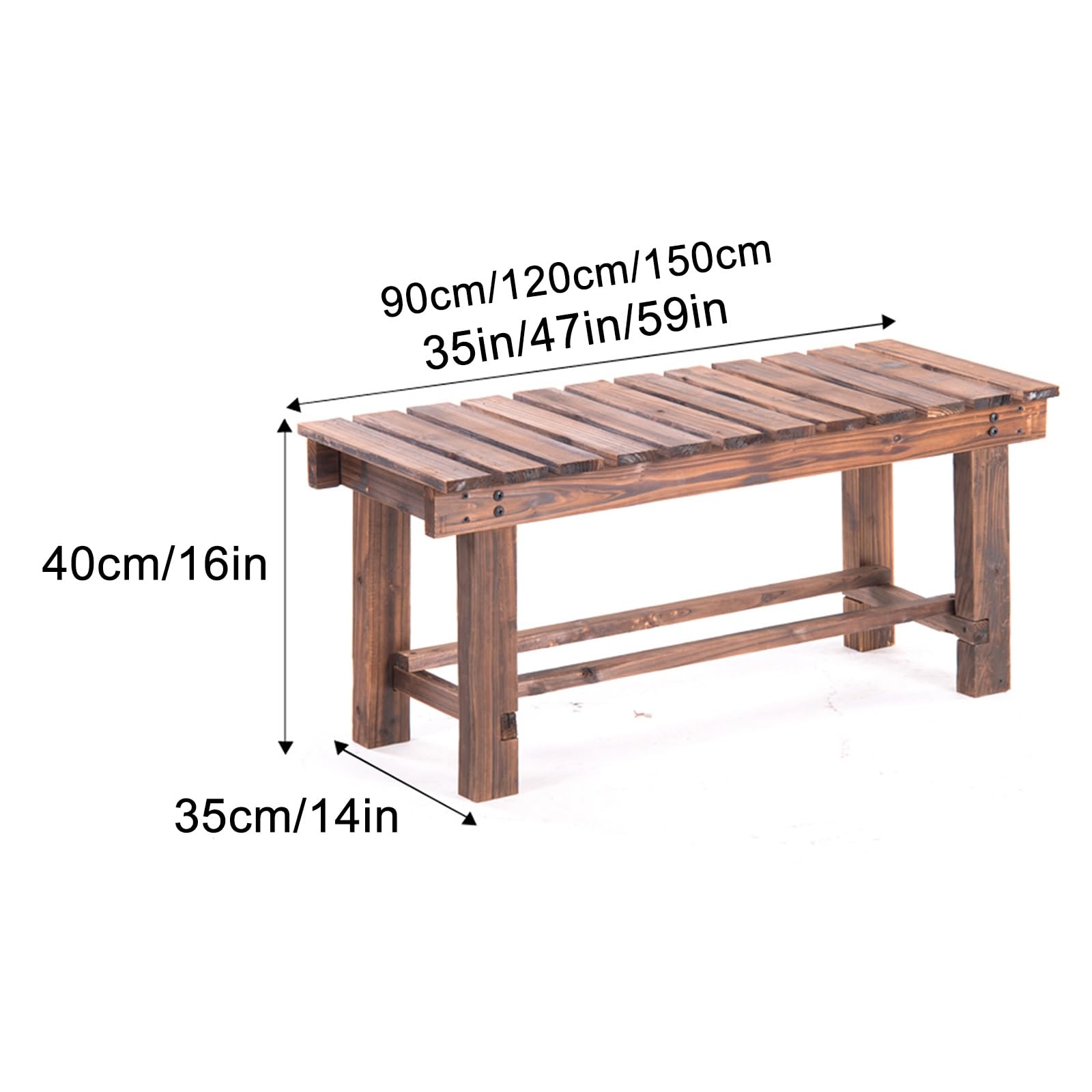 Panchina da Giardino for Esterni for 2 Persone, Panca in Legno Panchine da Esterno Resistenti Alle Intemperie, Panche da Giardino Anticorrosione e Antiruggine for Parco Giardino, Patio e Salotto(Size: