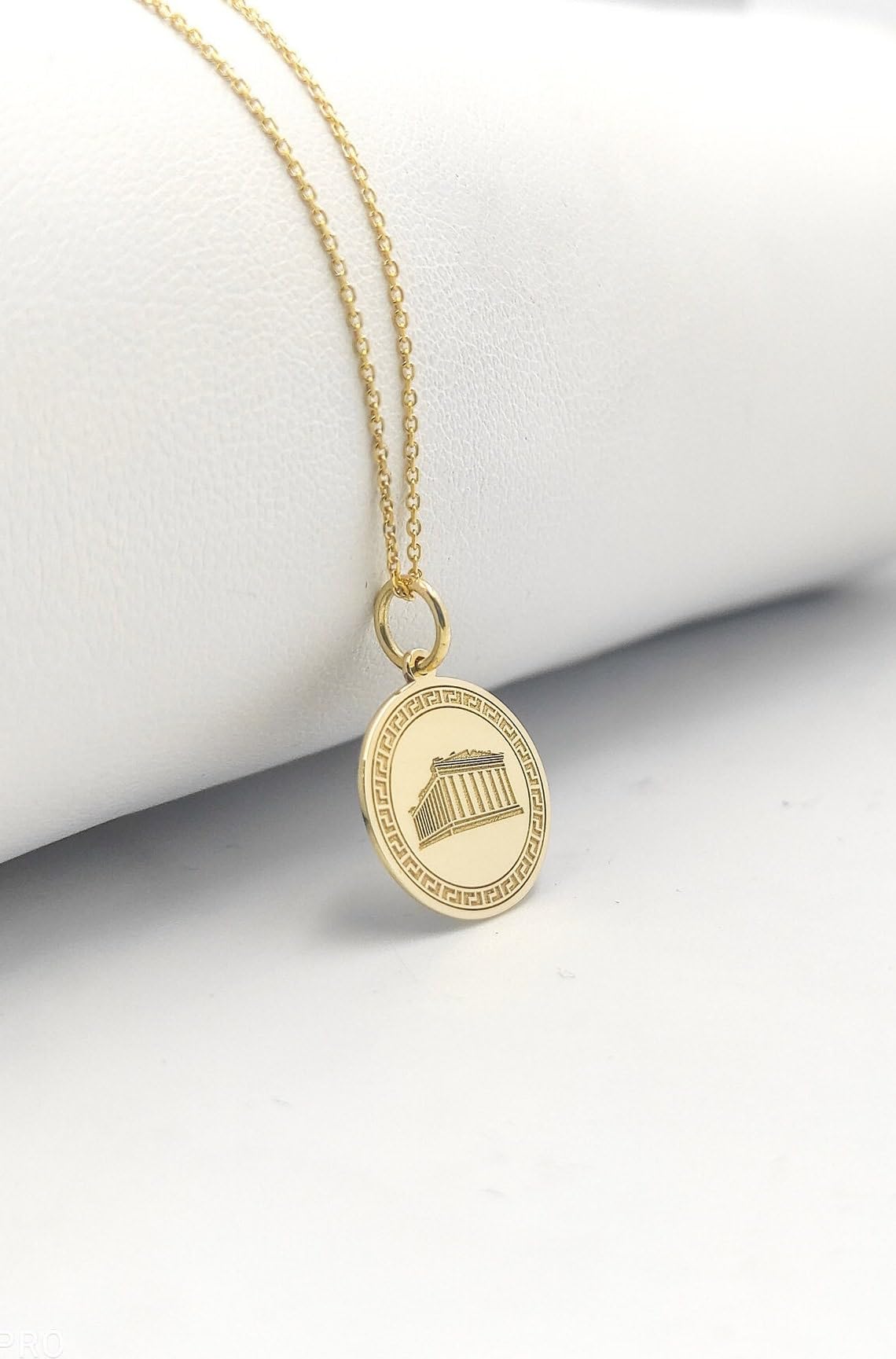 Ciondolo a forma di tempio greco antico in argento sterling 925 |WW_NLC_00090