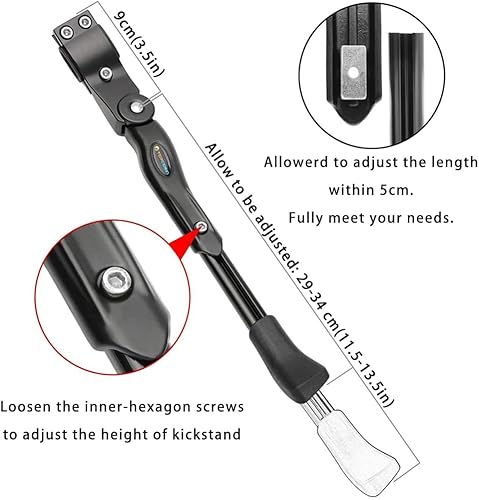 Vista 43 de Soporte ajustable de aleación de aluminio para bicicleta, negro, bicicleta de 24 "-28" Negro ajustable para bicicleta de 24"-28