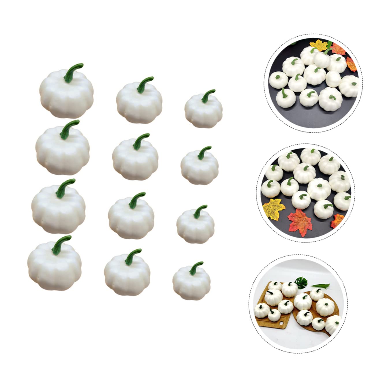 Ciieeo 36 STK Simulierter weißer Kürbis Halloween Pumpkin halloweenkürbis Schaumse lose -Ornament weihnachtsdeko - -Dekorationen Plastik