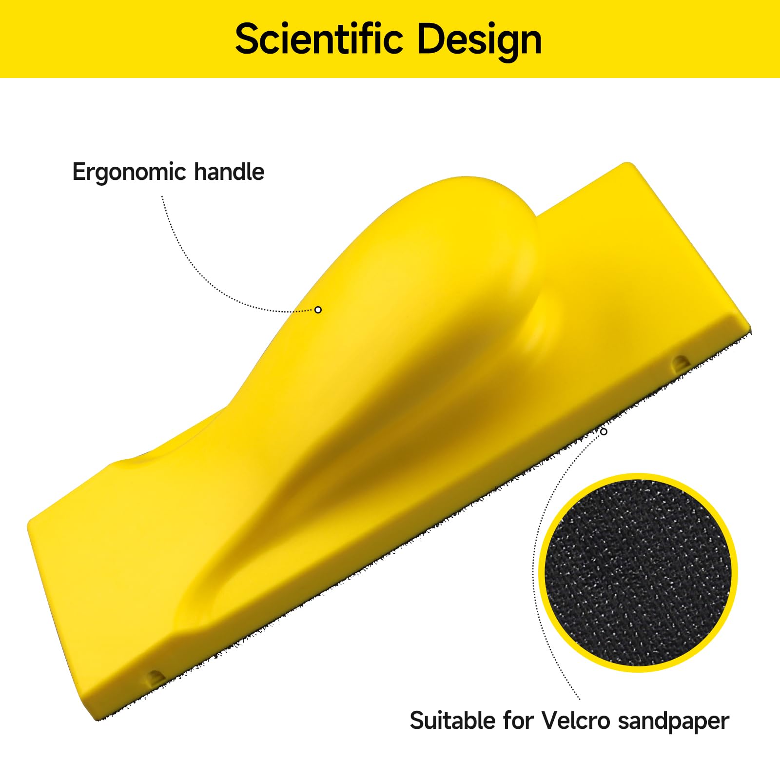 Blocco Per Levigatura A Mano - Supporto Rettangolare Gancio E Loop Per Carta Vetrata - Foto 5