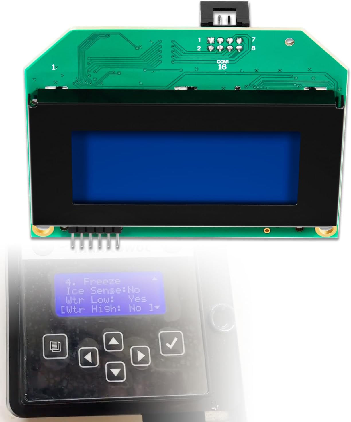 000006728 000007827 Ice Machine Display Control Board Compatible with Manitowoc Indigo Series I0322, IY1196N, IY1204A, IY1404A, SD1402AP, SD1802AP, SY1404AP, Replacement LCD Display Without Housing