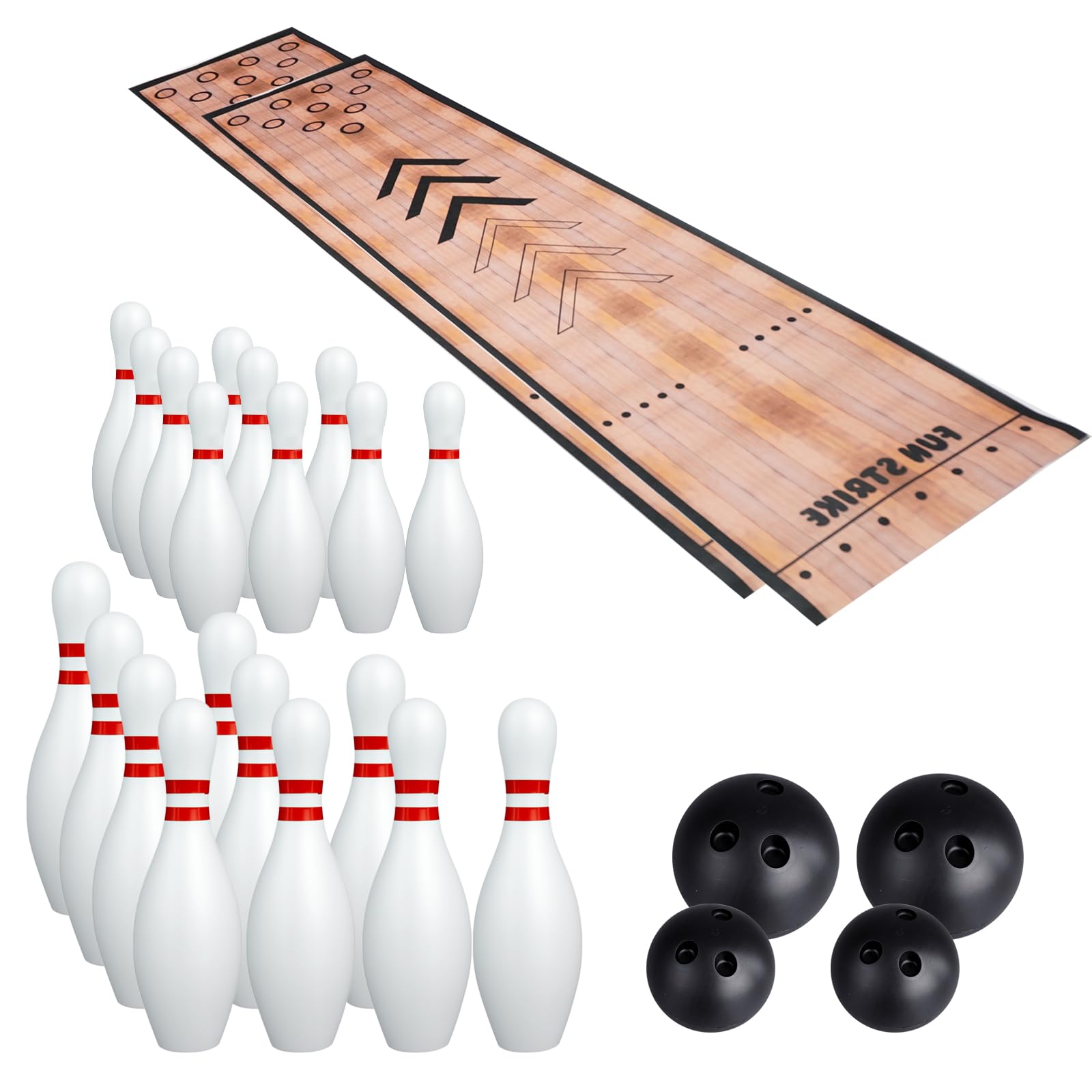 Set da 2 mini bowling con piroli da bowling e palla set per casa, famiglia, amici, interni ed esterni