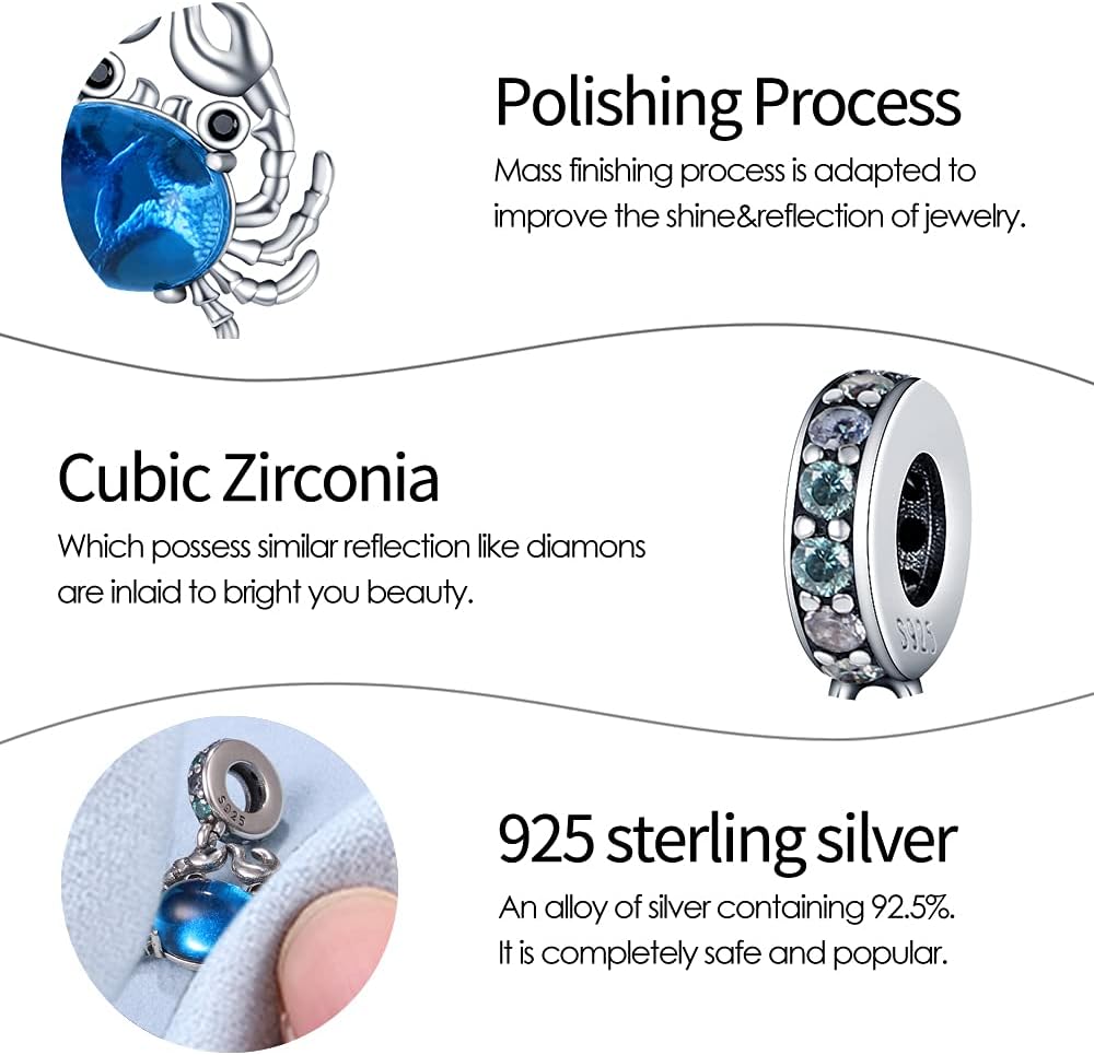 Pandach 925 Sterling Silver Charms Beads for Bracelets and Necklaces Butterfly and Headphones Pendants Clover Charms Jewelry Gift for Women - Image 5