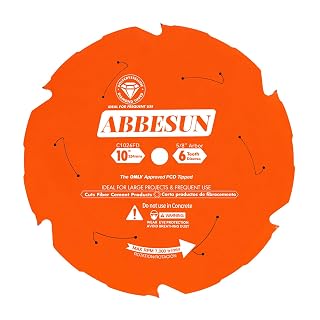 1 Pack 10 Inch 6T PCD Tipped Hardie Blade Fiber Cement Circular Saw Blade with 5/8'' DMK Arbor, for Diablo 10'' Circular Saw Blade D1006DH, Polycrystalline Diamond Tipped, for Laminate Flooring - Amazon product rated Grade A