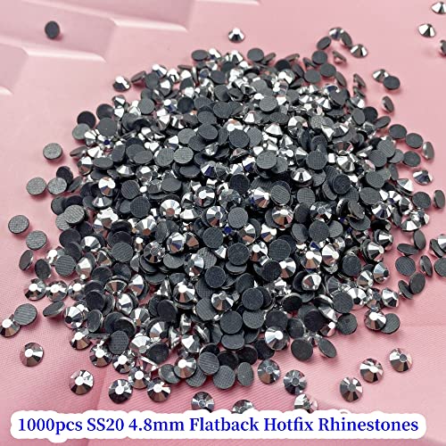 Diamantes de imitación redondos plata de calidad superior, strass termoadhesivo de 4,8 mm 3