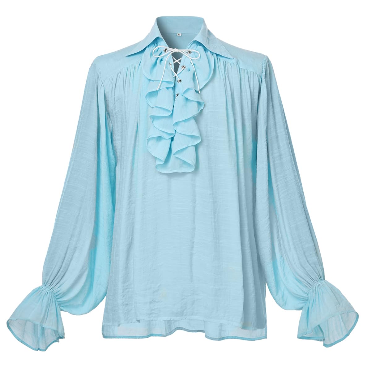 GRACEART Men Pirate Shirt Women Vampire Renaissance Shirts Victorian Ruffled Medieval Costume Cotton Linen Shirt