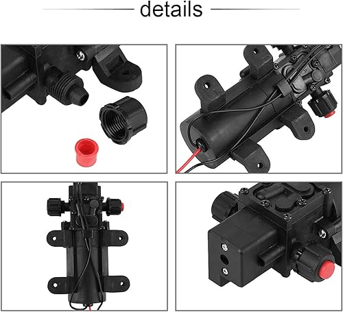 Miniatura 4 de DC 24V 80W Bomba de diafragma, bomba de transferencia de agua Bomba de diafragma eléctrica con interruptor de presión automático