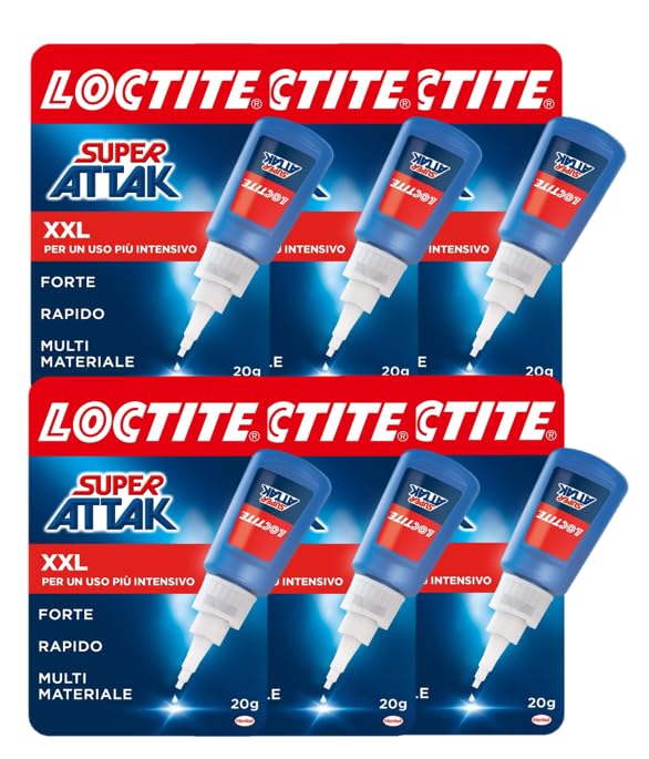 Loctite Super Attak XXL 20g Pack 6 pz - Colla liquida attacca tutto
