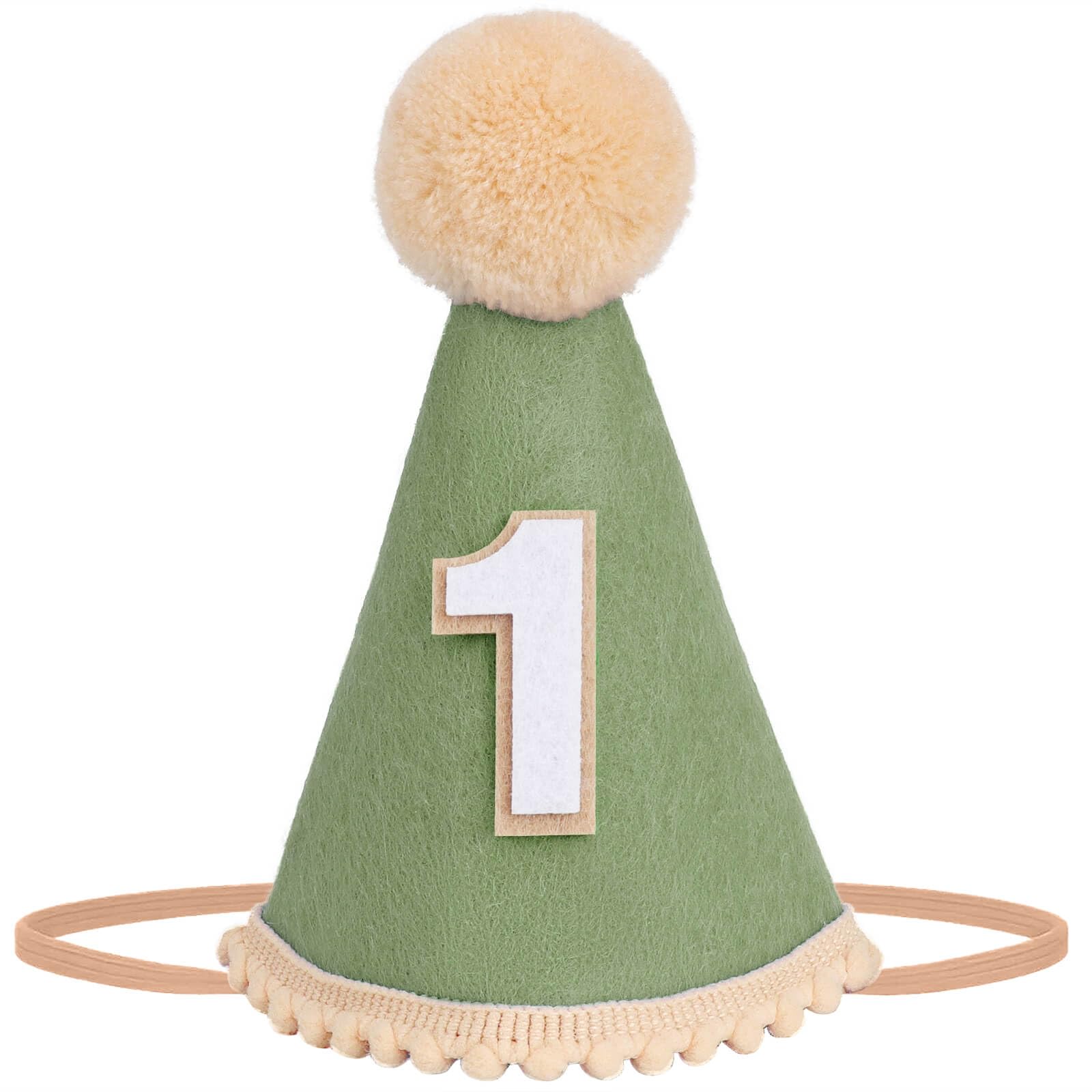 Dreshow Women's 1 Pack 1St Birthday Hat: A03 1St Birthday Baby Party Hat First Birthday Cone Party Hats With Pom Poms Cake Smash Photo Props Headwear Decor For Girls Boys