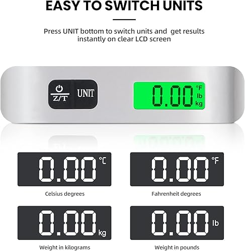 Miniatura 3 de BAGAIL Digital Luggage Scale, 110lbs Hanging Baggage Scale with Backlit LCD Display, Portable Suitcase Weighing Scale, Travel Luggage Weight Scale