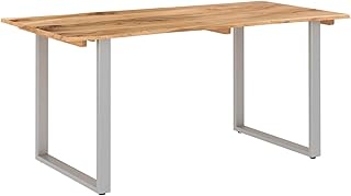 Tidyard Tavolo da Pranzo 160x80x76 cm in Legno Massello di Acacia,Tavolo Moderno Sala da Pranzo,Set Tavolo da Pranzo,per Cucina,Stile Industriale, per Sala da Pranzo Soggiorno