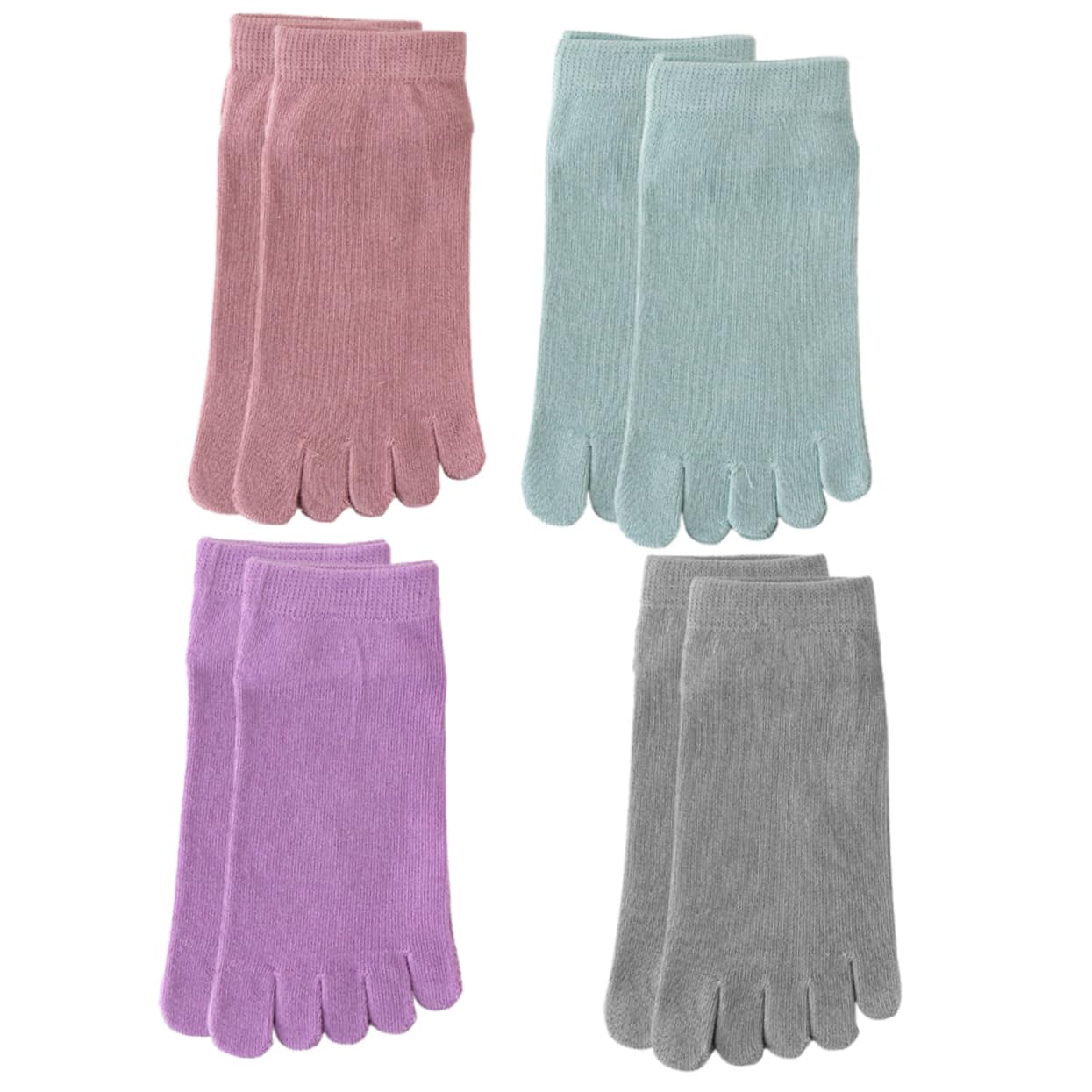CALLARON 5 Series Calcetines De Punta Cortar Calcetines Invisibles De Cinco Dedos Con Puntera Separada De Las Mujeres Bajo Medias Algodón 4 Pares*5