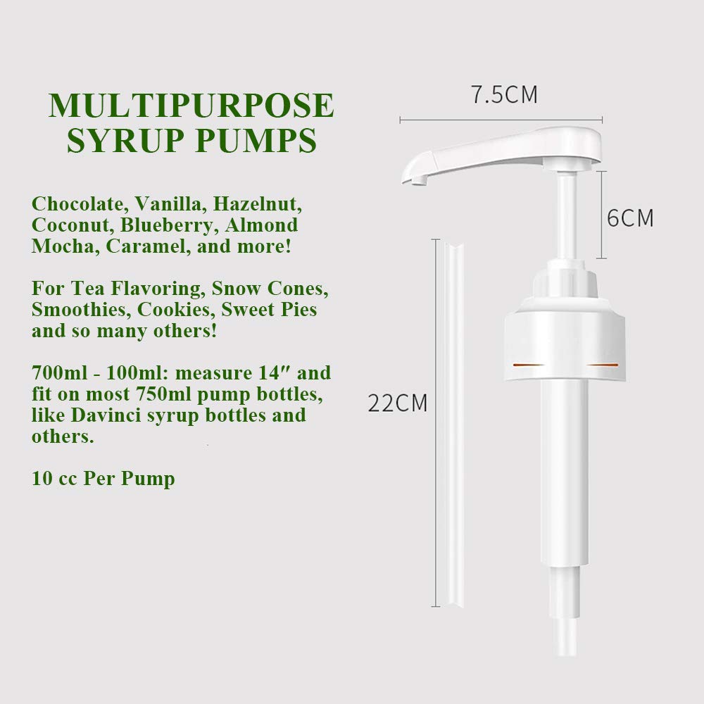 Syrup Pump 10cc Dispenser for Monin 700ml 750ml 1l Glass Coffee Syrups