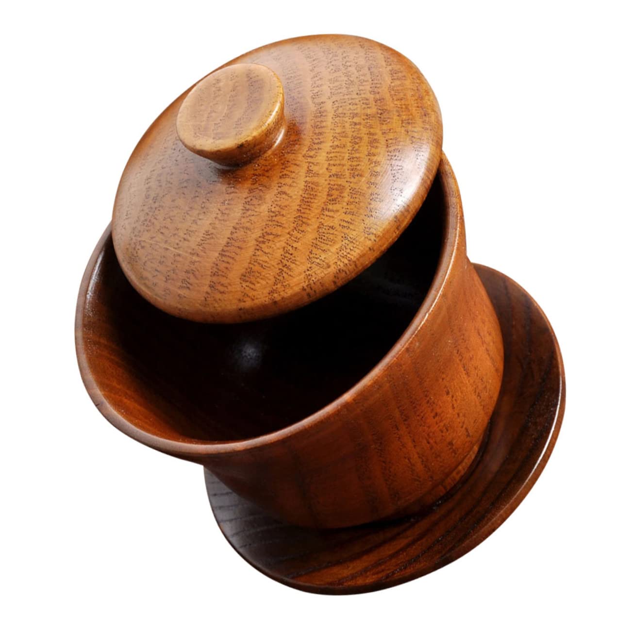 OFFSCH Traditional Chinese Tea Bowl Set with Lid Wooden Tea Cup Practical Tea Bowl Authentic Kung Fu Tea Cup Decorative Teacup Nice for Tea Lovers and Collectors