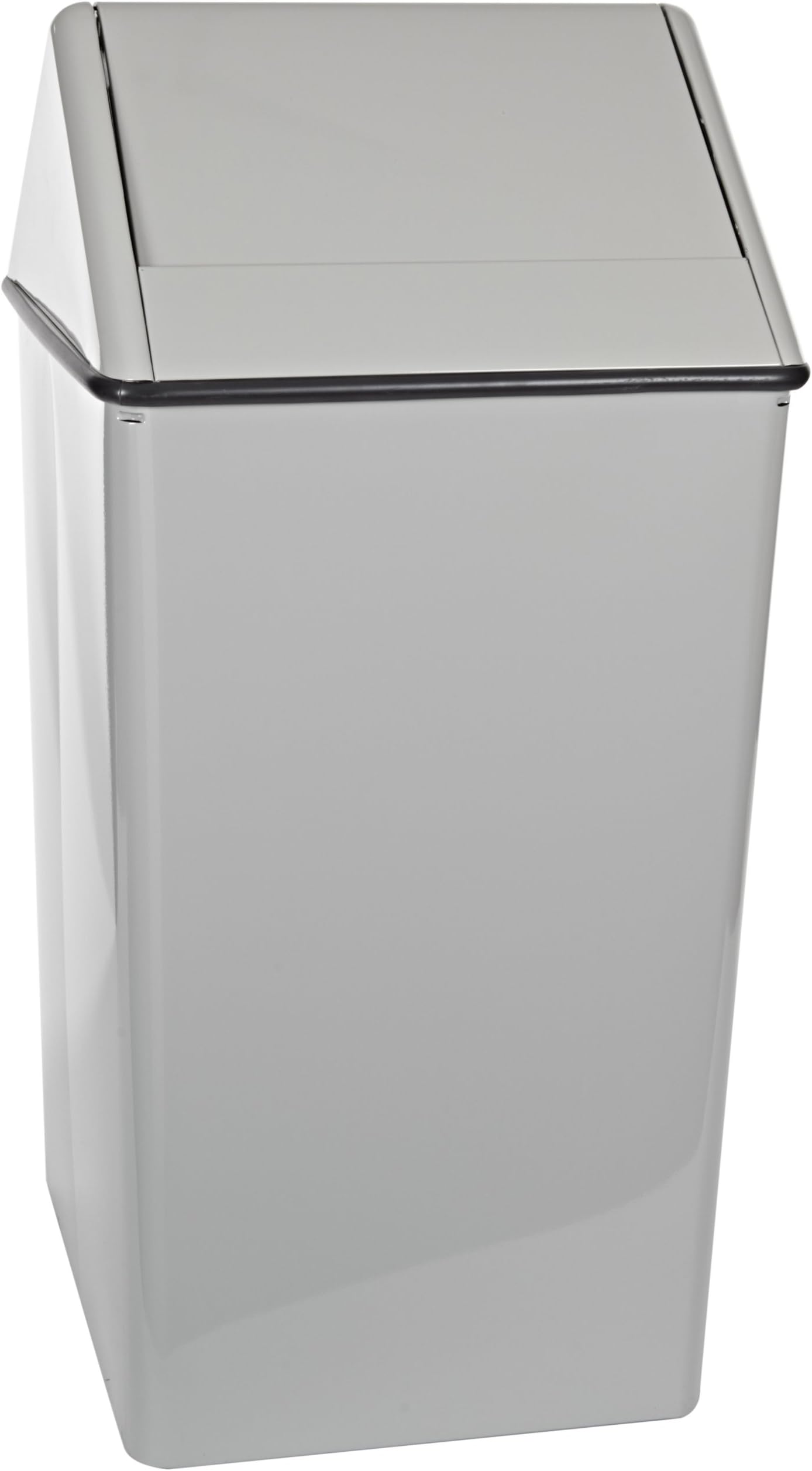 Witt Industries 1411HTSL Stainless Steel 21-Gallon Waste Watcher Hamper and Swing Top Receptacle, Square, 15" Width x 15" Depth x 38" Height, Slate