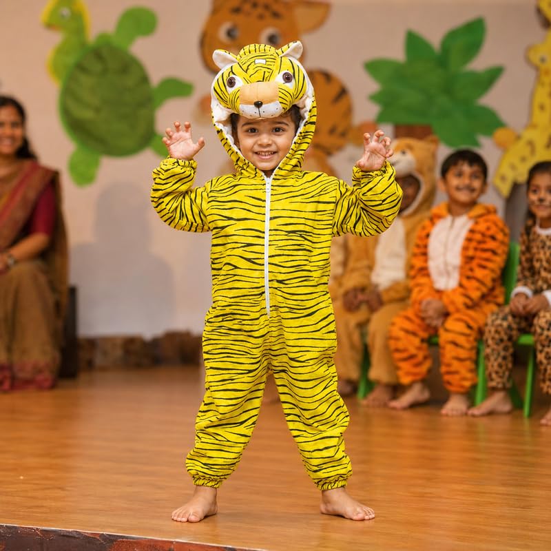 Image of Animal Costume for Kids | Plush Fancy Dress Costume for Boys & Girls |School Fancy Dress, Annual Day, Jungle Theme, Role Play, Halloween & Birthday Party