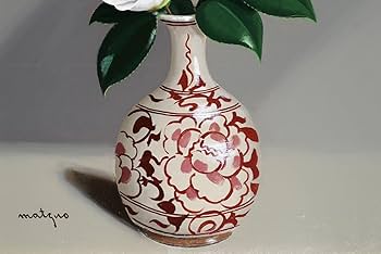 Amazon.co.jp: 松尾武夫白玉つばきと京焼赤絵油絵8号(38cmx45