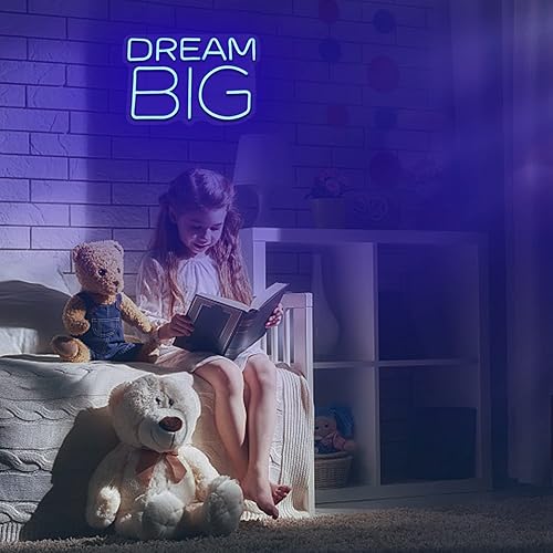 Miniatura 4 de JFLLamp Dream Big - Letreros de neón para decoración de pared, luces LED para dormitorio, adecuados para hombre, cueva, cerveza, bar, bar,