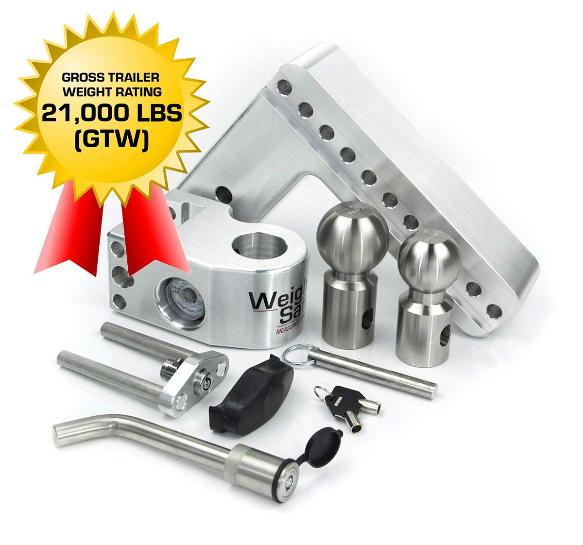 Buy Weigh Safe WS83KA Aluminum Adjustable Trailer Hitch w/ Builtin