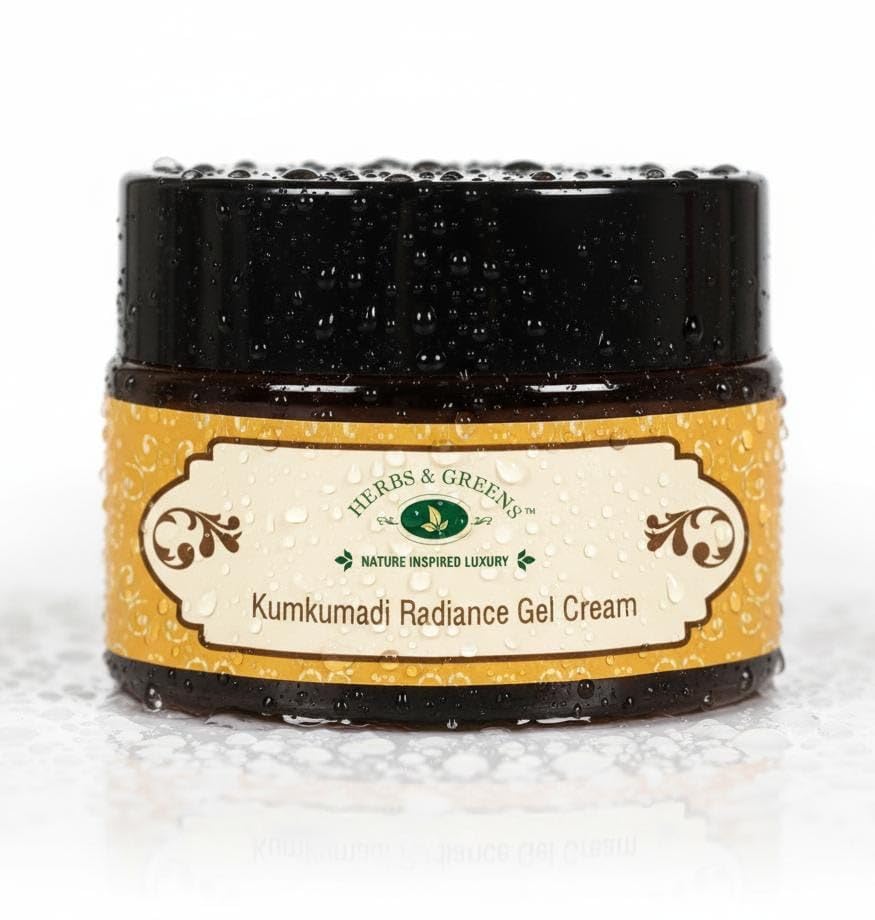 Herbs & Greens Ayurvedic Kumkumadi Radiance Moisturising Face Cream | Hydration, Glow & Radiance | Anti Aging Day & Night Face Moisturizer for Woman & Men | Oily, Combination & Dry Skin | 50 gm