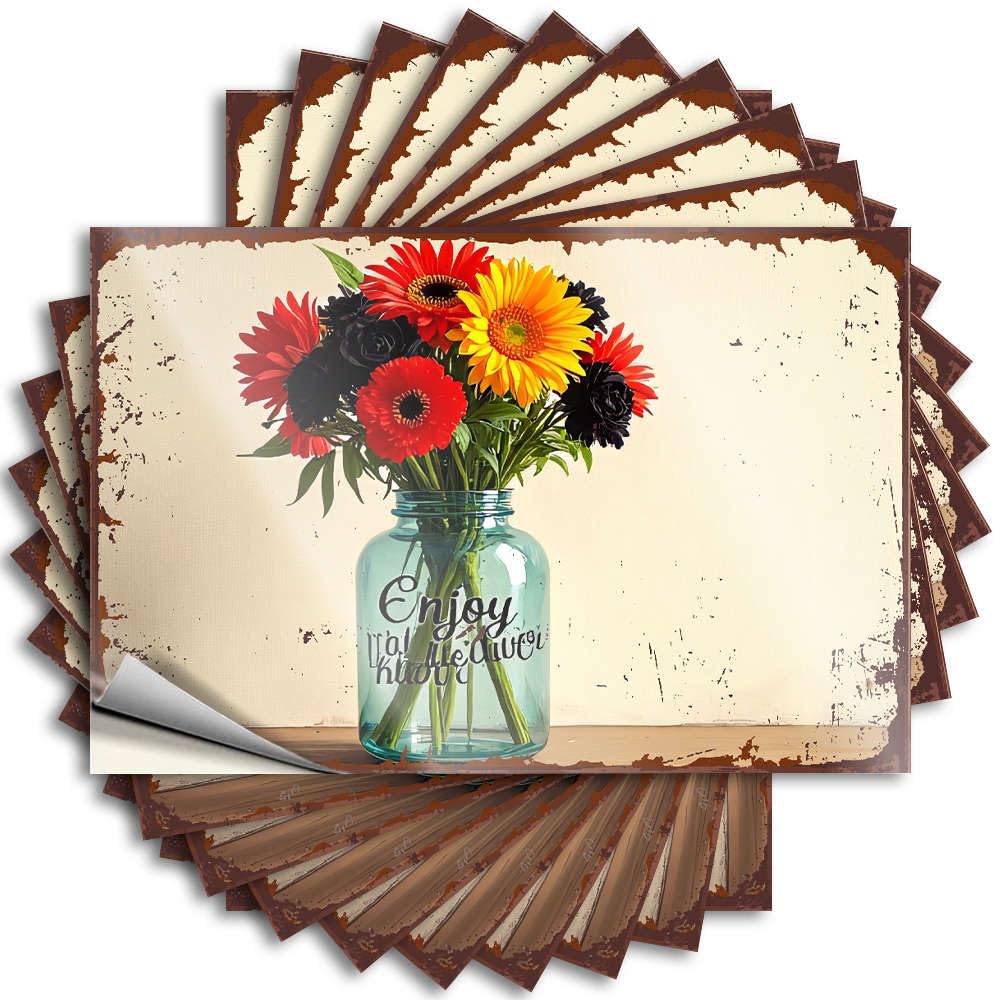 Accessories Decal Door | Enjoy Your Flowers. Half Travel Sticker Pack(8X12CM)