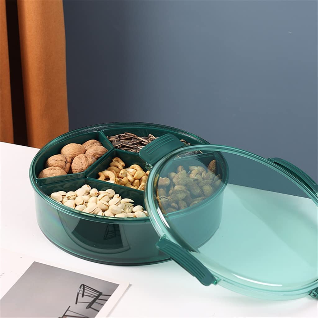 Snack-Serviertablett,versiegeltes Snack-Tablett Wohnzimmer-Couchtisch Atmosphärische Kombination aus Süßigkeiten-Trockenobst-Tablett mit großer Kapazität (Color : Vert, Size : 30.5 * 9.8cm) ( Color :