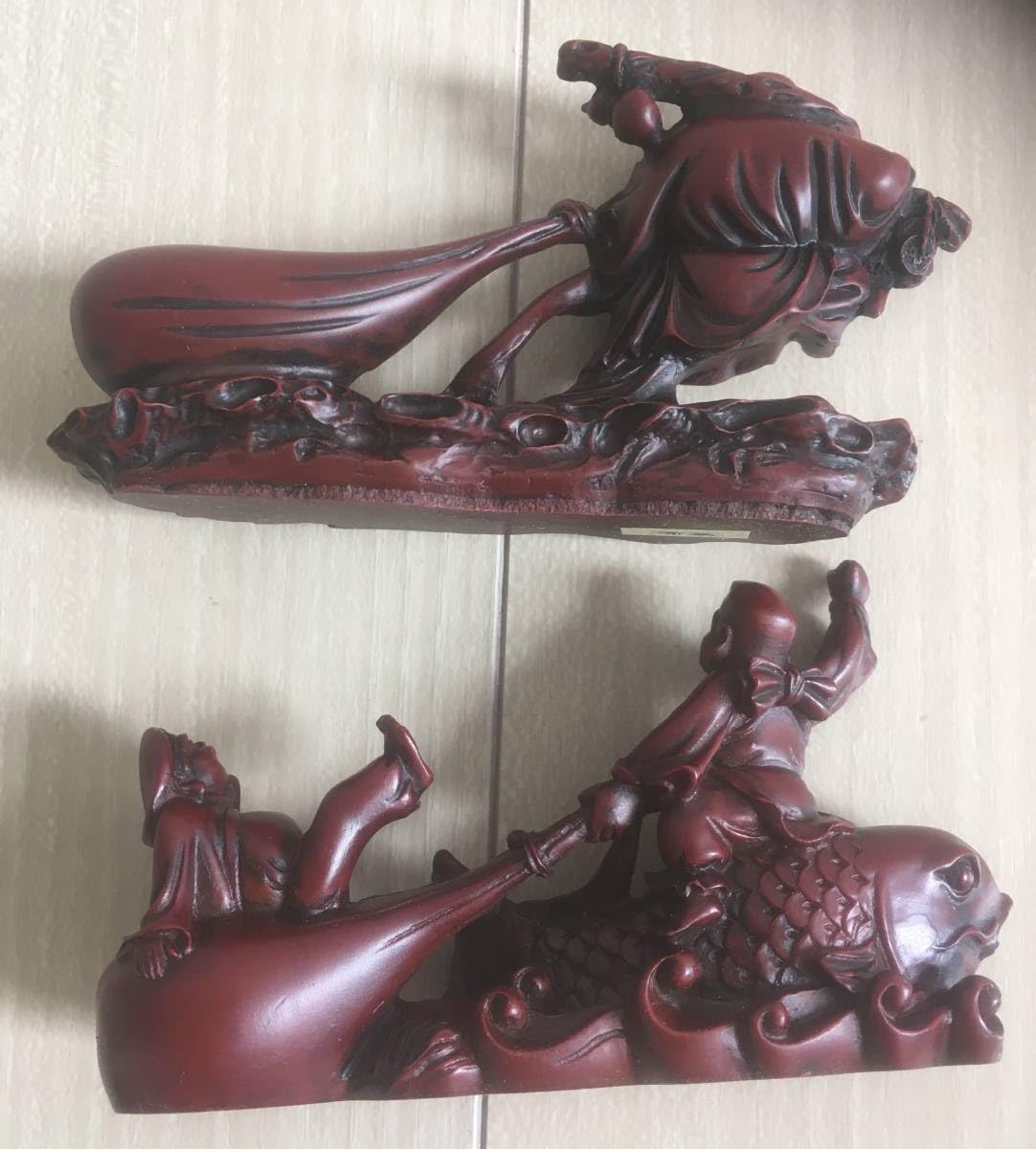 Amazon.co.jp: 布袋様 置物 2個セット 縁起物 七福神 置物 レトロ 漆