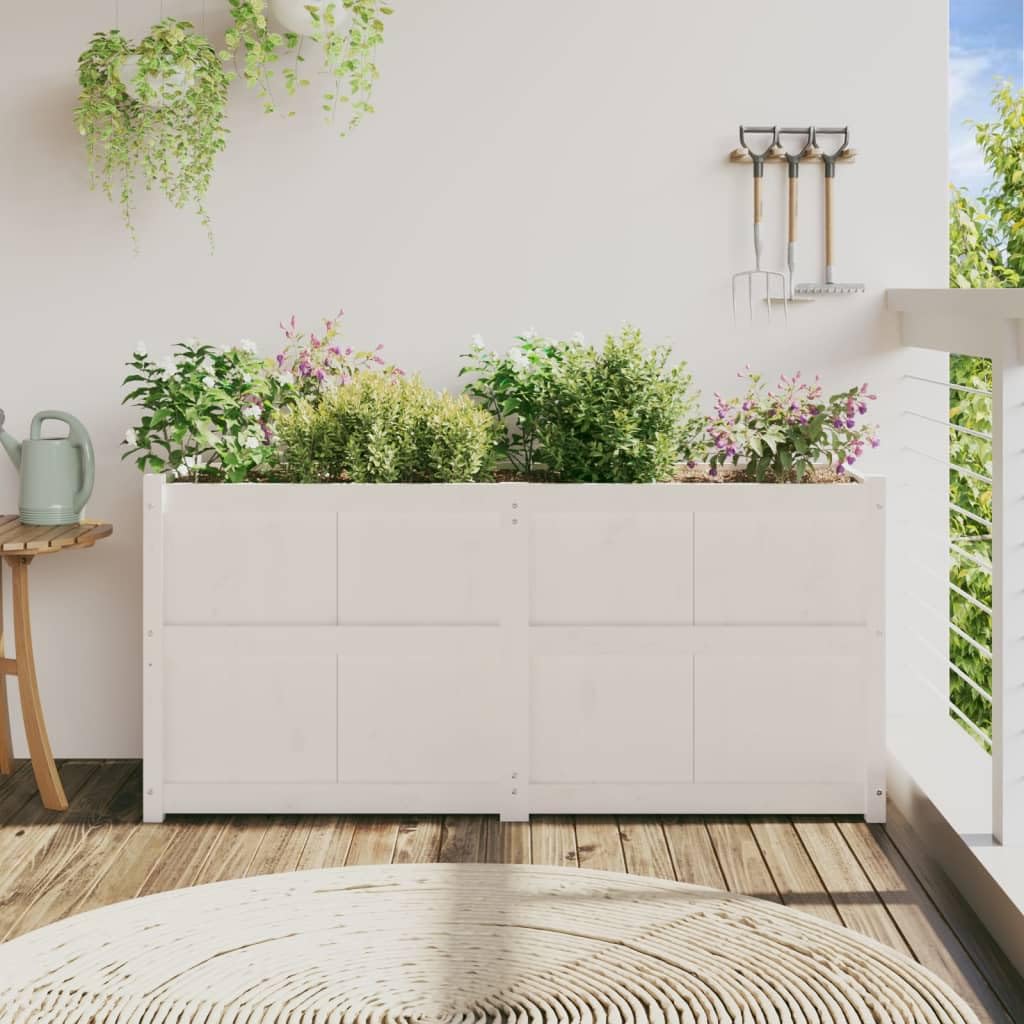 Zewnętrzna skrzynka na rośliny, podwyższony pionowy ogród na balkon i ogród, Mini Rift Garden do sadzonek, zewnętrzny pionowy ogród, wodoodporny, biały ogród skrzynka na kwiaty 150x50