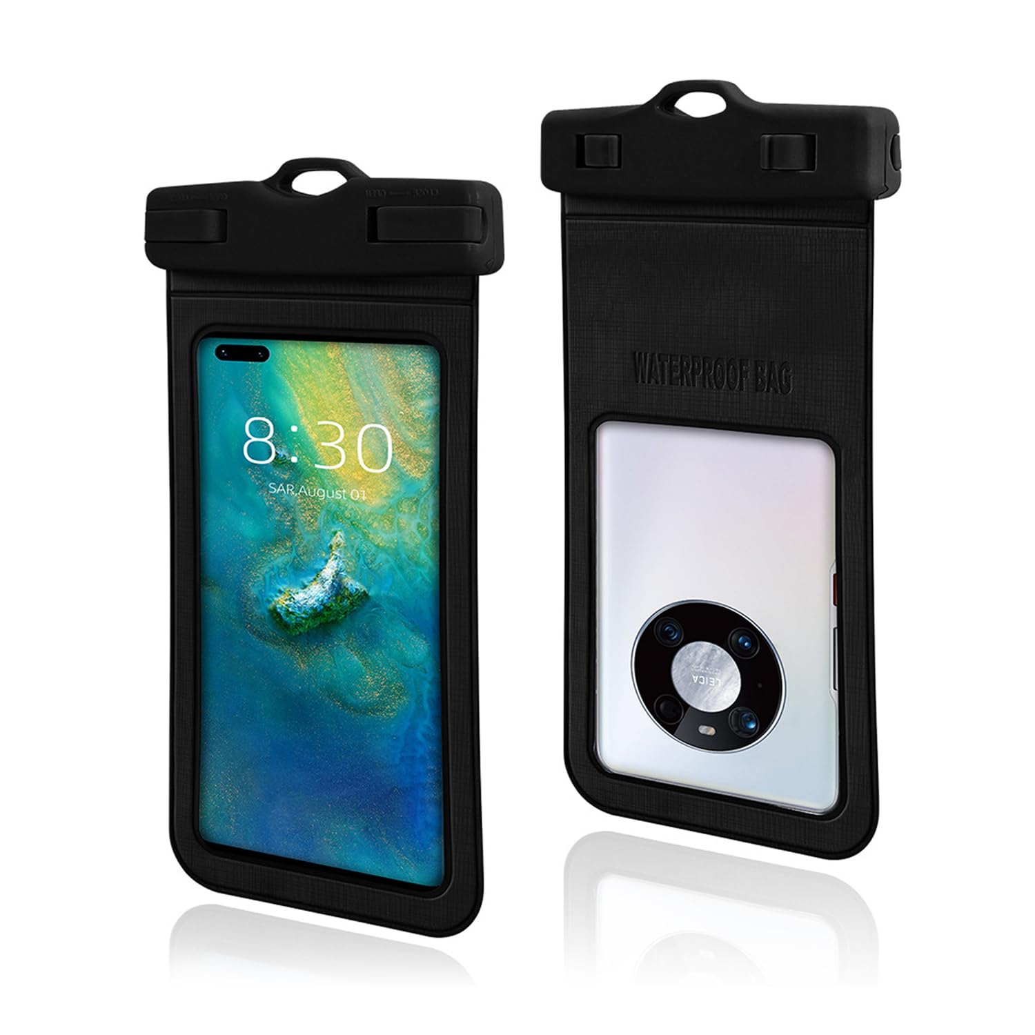 Waterproof Phone case, Adjustable Lanyard Waterproof Phone Pouch- Black