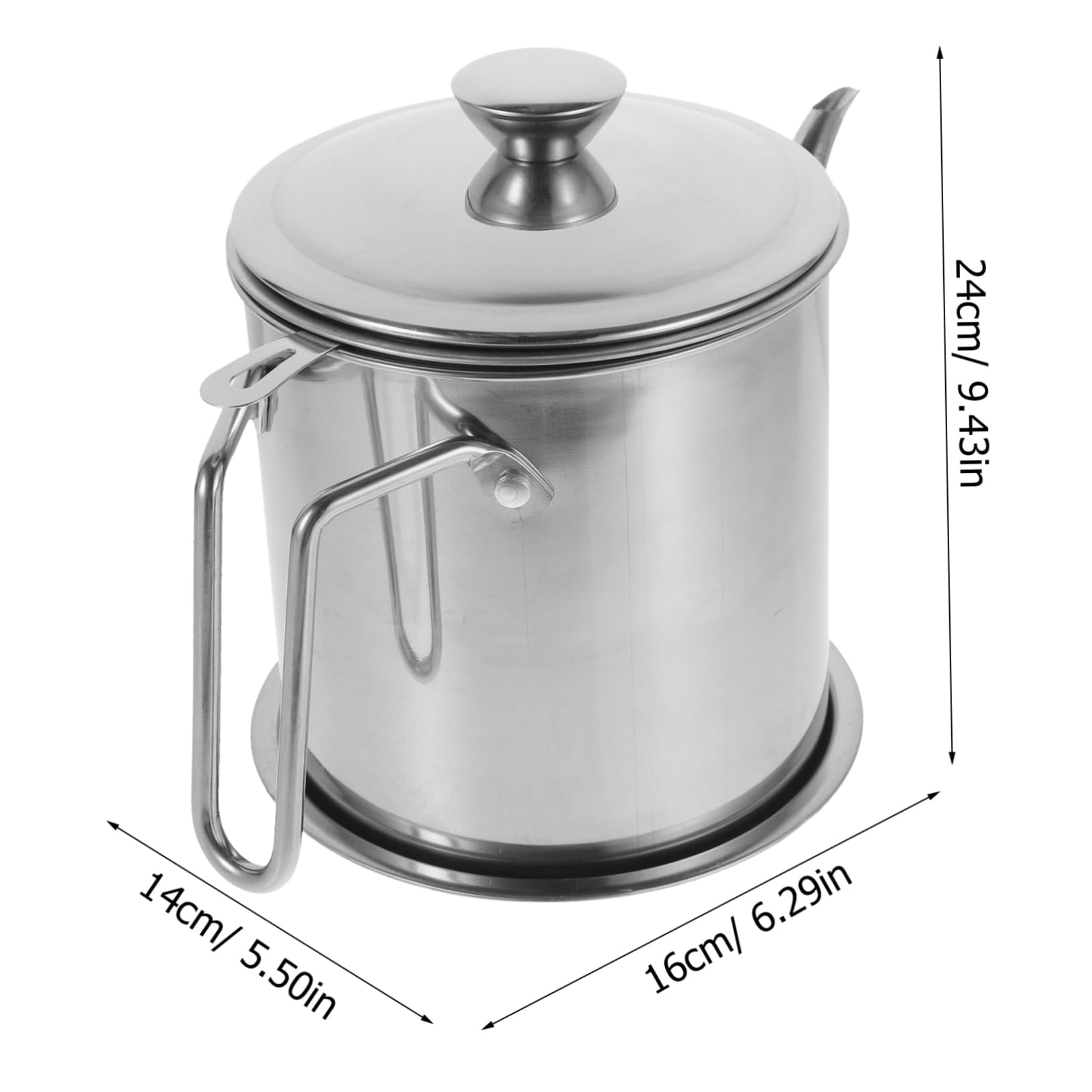 Alipis Bacon Grease Holder Stainless Steel Oil Storage Pot Strainer Jar for Cooking Oil and Grease