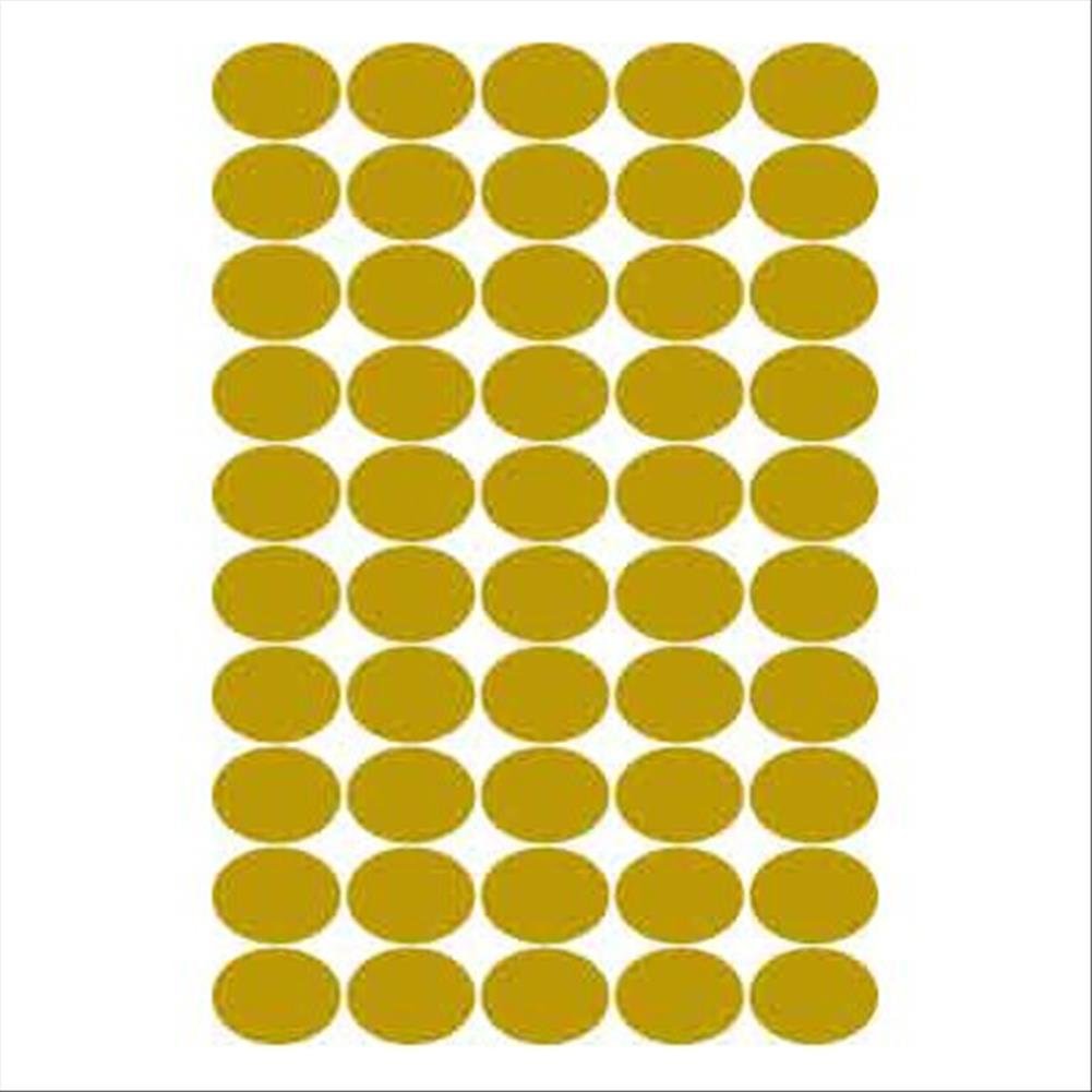 Tico Italia GL4-3627 Etichette adesive carta oro, 100 fogli A4, ovali 36x27mm, 50 etichette per foglio, adesivo permanente, stampanti laser, tipografiche e serigrafiche