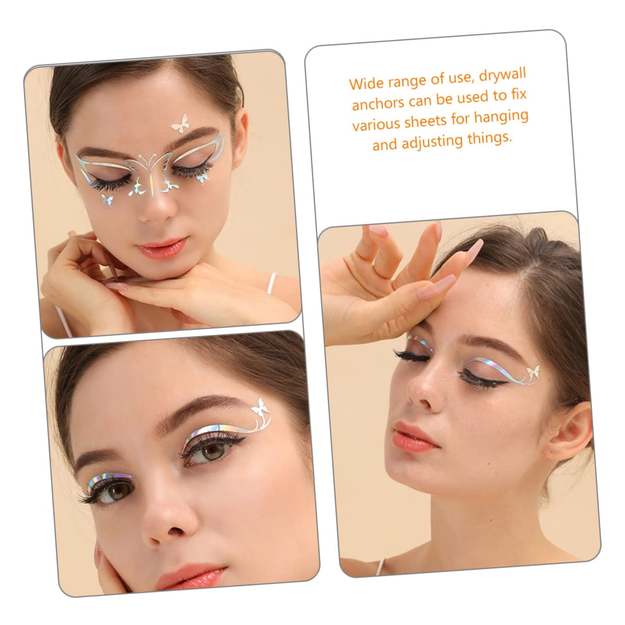 Didiseaon 24fogli Adesivi Per Stickers Per Ombretto e Eyeliner Temporanei Decorazioni Per Cosplay e Speciali Facili Applicare Design e