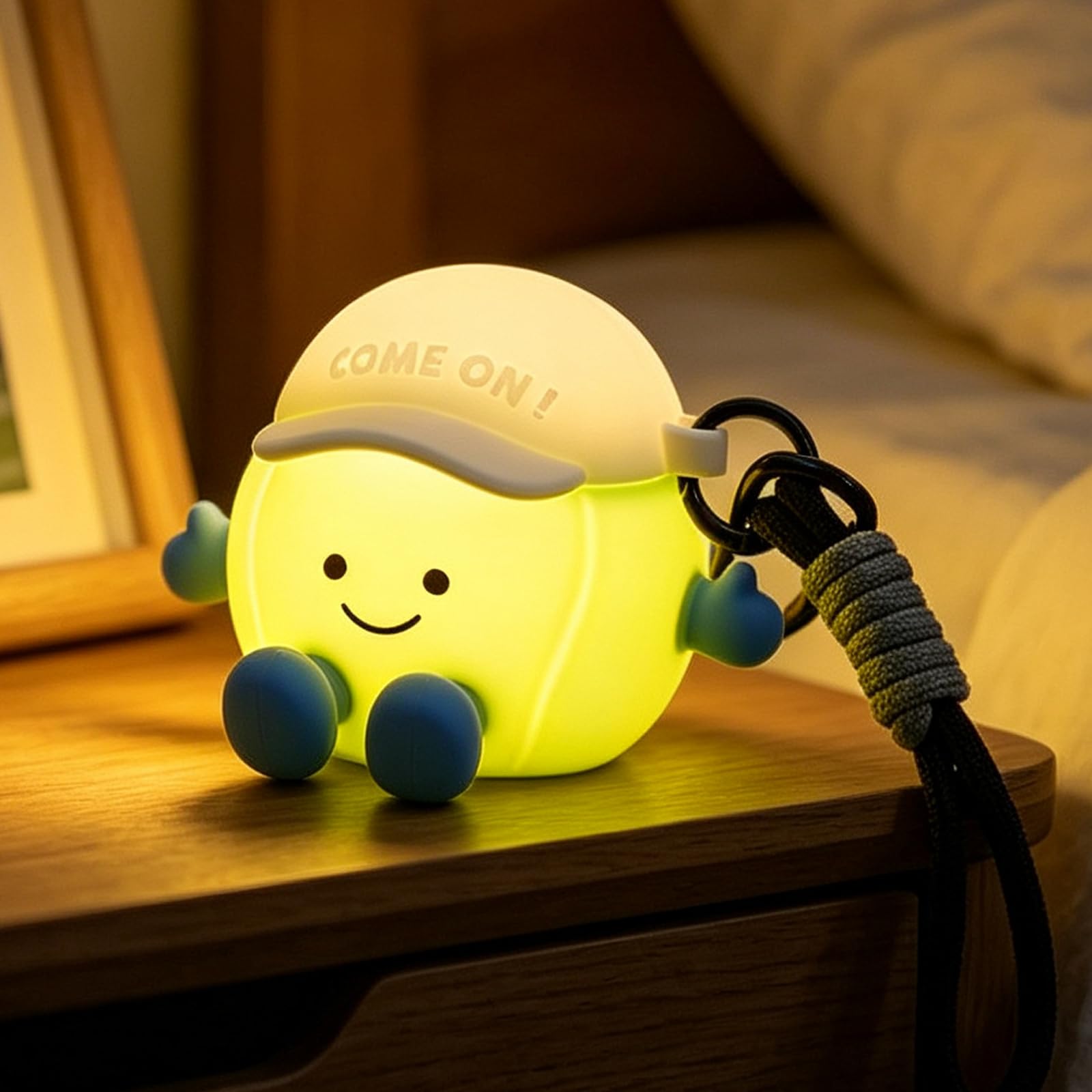 Gemmac Tennis Silicone Kids Night Lights Pendant, Rechargeable Dimmable LED Night Light with 7 Colors Small Lamp Soft Touch Table Lamps USB RGB Bedside Lights Bedroom Gifts for Teens, Babies Birthday
