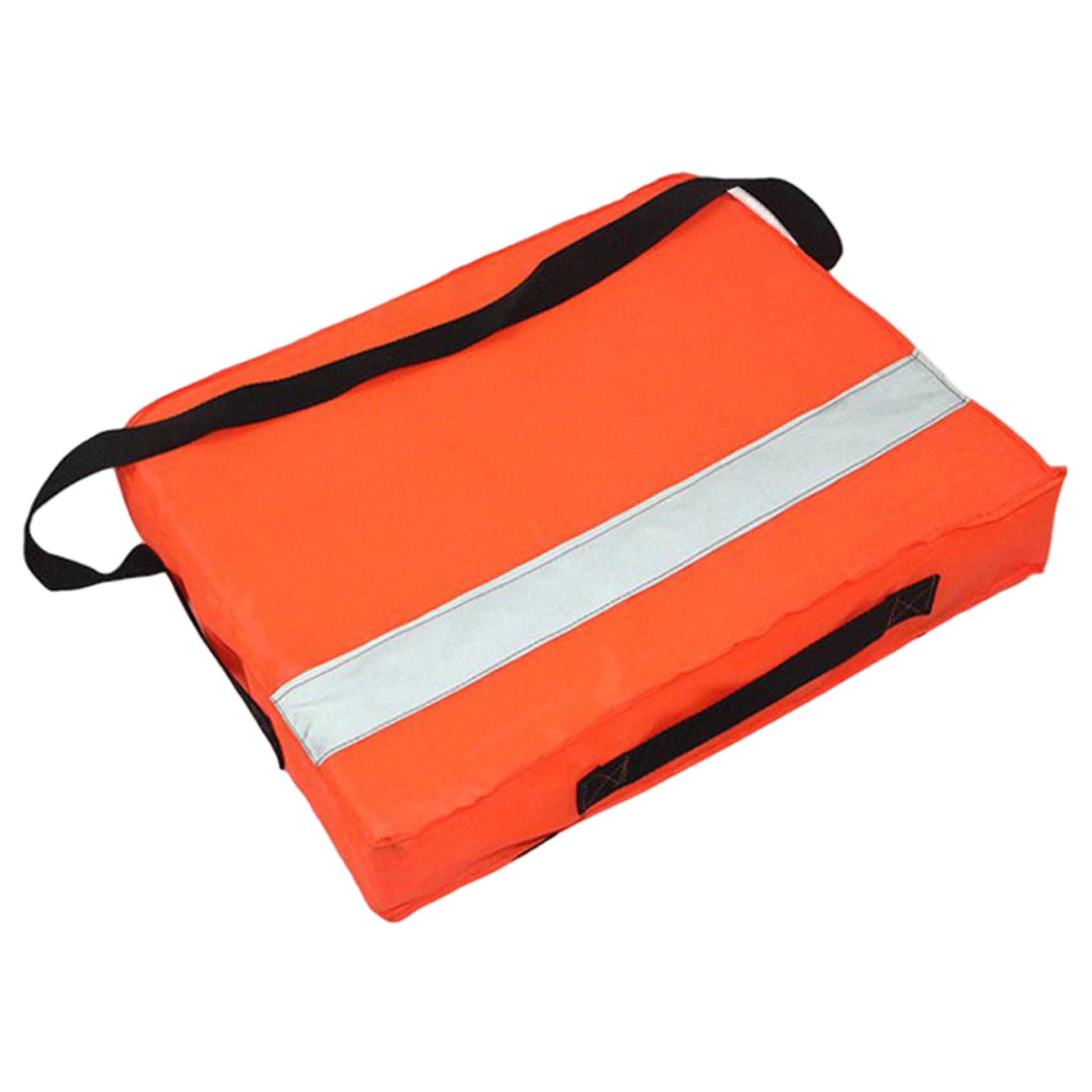 Dispositif de flottaison jetable 35x45x6 cm Coussin de Bateau Orange Haute visibilité avec Bandes réfléchissantes et Sangle Transport pour la sécurité Nautique d'urgence en Piscine