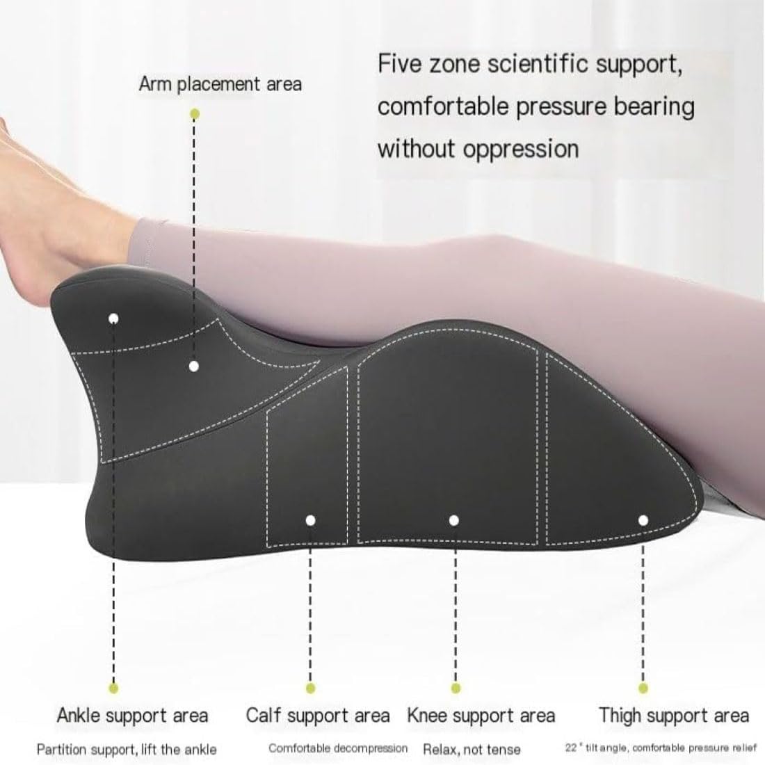 Almohada Sweet Spot, Discreta Almohada De CuñA para Parejas, CojíN Sexual con PosicióN 27°, Almohada De CuñA De Espuma ViscoeláStica con Funda Lavable (Gris-Azul)