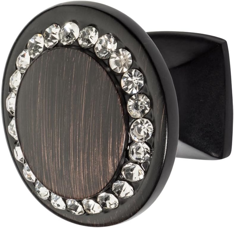 Wisdom Stone 4211ORB-C Isabel Cabinet Knob, 1-1/4", Oil Rubbed Bronze/Clear
