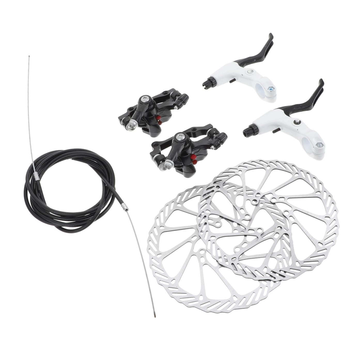 Kit Frenos de Disco Bicicleta Material Metálico y Plástico y Soporte Multi-Radio Diseño Hueco Oblicuo Alta Fricción y Evacuación Rápida de Agua para Ciclismo