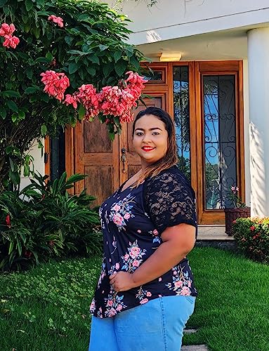 Image of CARCOS Plus Size Tops for Women Short Sleeve Raglan Striped Tee Color Block Crewneck /V Neck Tunic Loose Fit Summer XL-5XL