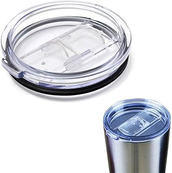 Replacement Cup Lid Splash Spill Lid, Reusable Brief Cup Lid Eco-friendly Tumbler Travel Cup W/Slider Closure 20oz 9cm