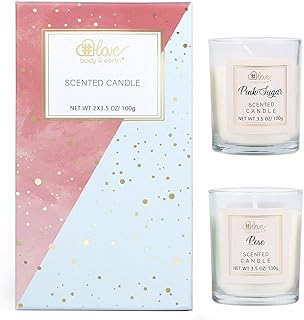 Coffret Cadeau de Bougies Parfumées - Coffret Luxe de Bougies d'Aromathérapie pour Femmes - Cadeaux de Détente pour les Fete et Noël, Bougies de Cire de Soja Naturelle 2x100g