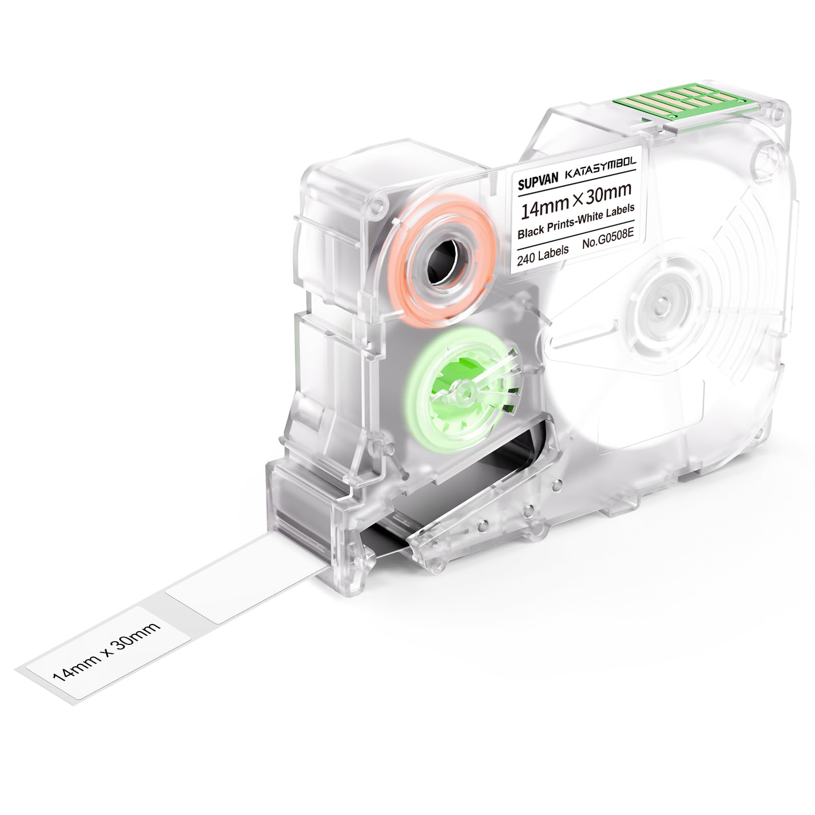 SUPVAN G-Series Die-Cut Label, 14mm x 30mm, Black on White